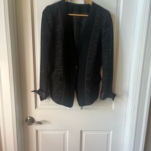 BCBGMaxAzria Black Jacket with faux leather Details Size M